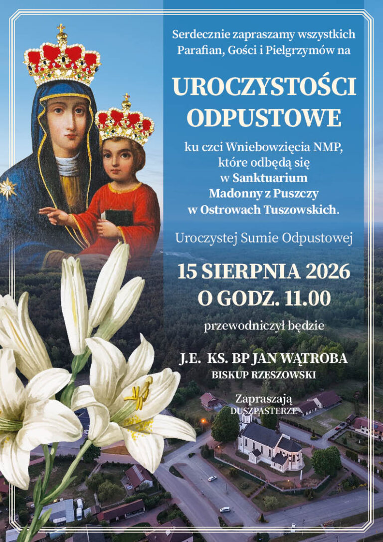 UROCZYSTOSCI ODPUSTOWE – 15.08.2026 r.